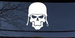 Skull with Helmet Biker Car or Truck Window Decal Sticker