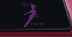 Peter Pan Never Grow Up Sci Fi Car or Truck Window Vinyl Decal Sticker (Violet)