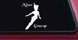 Peter Pan Never Grow Up Sci Fi Car or Truck Window Decal Sticker