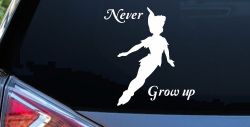 Peter Pan Never Grow Up Sci Fi Car or Truck Window Decal Sticker