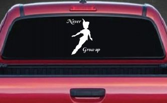 Peter Pan Never Grow Up Sci Fi Car or Truck Window Decal Sticker