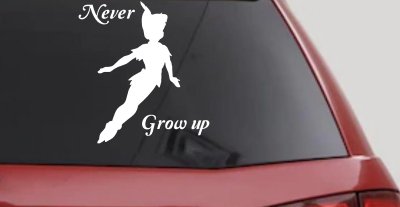 Peter Pan Never Grow Up Sci Fi Car or Truck Window Vinyl Decal Sticker