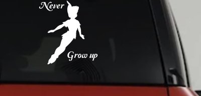 Peter Pan Never Grow Up Sci Fi Car or Truck Window Vinyl Decal Sticker