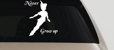 Peter Pan Never Grow Up Sci Fi Car or Truck Window Vinyl Decal Sticker