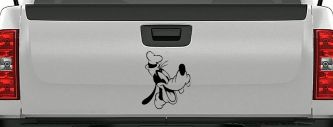 Goofy The Dog Laughing Cartoons Car or Truck Window Decal Sticker (Black)