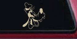 Goofy The Dog Laughing Cartoons Car or Truck Window Decal Sticker (Desert Sand)