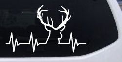 Buck Deer Heartbeat Hunting Car or Truck Window Decal Sticker