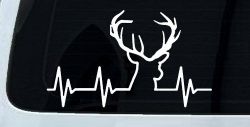 Buck Deer Heartbeat Hunting Car or Truck Window Decal Sticker