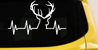 Buck Deer Heartbeat Hunting Car or Truck Window Vinyl Decal Sticker