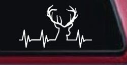 Buck Deer Heartbeat Hunting Car or Truck Window Decal Sticker