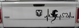 Iguana Lizard Heartbeat Car or Truck Window Decal Sticker (Matte Black)