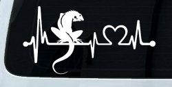 Iguana Lizard Heartbeat Car or Truck Window Decal Sticker