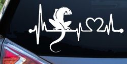 Iguana Lizard Heartbeat Car or Truck Window Decal Sticker