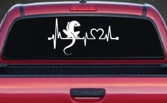 Iguana Lizard Heartbeat Car or Truck Window Decal Sticker