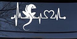 Iguana Lizard Heartbeat Car or Truck Window Decal Sticker