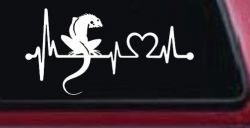 Iguana Lizard Heartbeat Car or Truck Window Decal Sticker