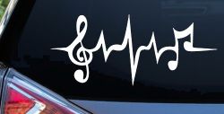 Music Notes in a Heartbeat Music Car or Truck Window Decal Sticker
