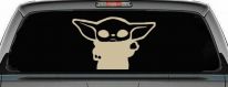 Baby Yoda Parody Car or Truck Window Decal Sticker (Desert Sand)