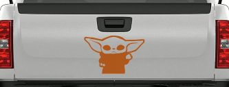 Baby Yoda Parody Car or Truck Window Decal Sticker (Nut Brown)