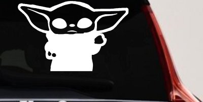 Baby Yoda Parody Car or Truck Window Vinyl Decal Sticker