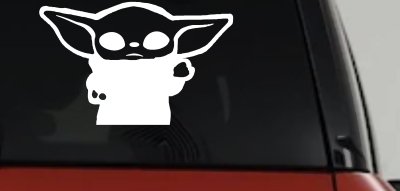 Baby Yoda Parody Car or Truck Window Vinyl Decal Sticker