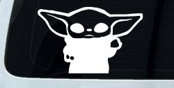 Baby Yoda Parody Car or Truck Window Decal Sticker