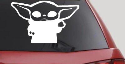 Baby Yoda Parody Car or Truck Window Vinyl Decal Sticker