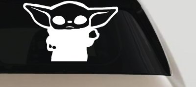 Baby Yoda Parody Car or Truck Window Vinyl Decal Sticker