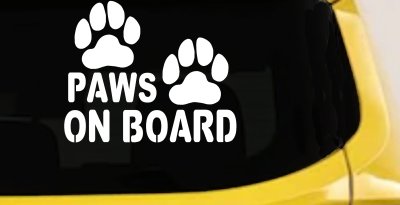 Paws On Board Dog or Cat Paws Car or Truck Window Vinyl Decal Sticker
