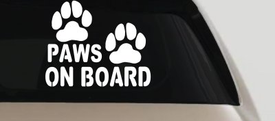 Paws On Board Dog or Cat Paws Car or Truck Window Vinyl Decal Sticker