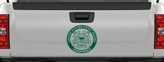 United States Coast Guard Grandparents Military Car or Truck Window Decal Sticker (Dark Green)