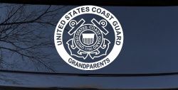 United States Coast Guard Grandparents Military Car or Truck Window Decal Sticker