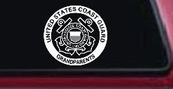 United States Coast Guard Grandparents Military Car or Truck Window Decal Sticker