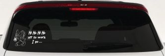 Dopey Dwarf Hi Ho Hi Ho Off to Work I Go Cartoons Car or Truck Window Vinyl Decal Sticker (White)