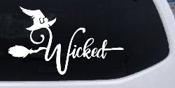 Wicked Witch Hat and Broom Car or Truck Window Decal Sticker