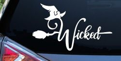 Wicked Witch Hat and Broom Car or Truck Window Decal Sticker