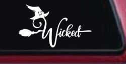 Wicked Witch Hat and Broom Car or Truck Window Decal Sticker