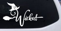 Wicked Witch Hat and Broom Car or Truck Window Decal Sticker