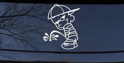Calvin Peeing facing Left Pee Ons Car or Truck Window Decal Sticker