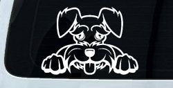 Shaggy Dog Head with Tongue Out Car or Truck Window Decal Sticker