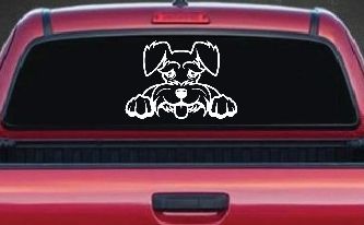 Shaggy Dog Head with Tongue Out Car or Truck Window Decal Sticker