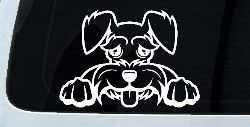 Shaggy Dog Head with Tongue Out Car or Truck Window Decal Sticker