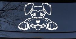 Shaggy Dog Head with Tongue Out Car or Truck Window Decal Sticker