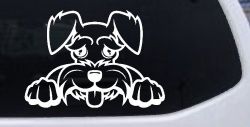 Shaggy Dog Head with Tongue Out Car or Truck Window Decal Sticker