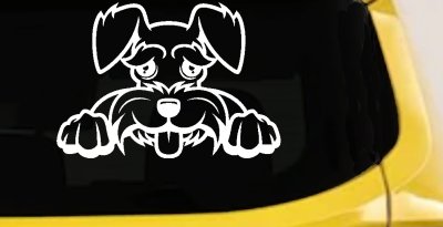 Shaggy Dog Head with Tongue Out Car or Truck Window Vinyl Decal Sticker