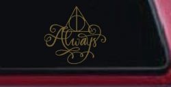 Deathly Hallows Always Sci Fi Car or Truck Window Decal Sticker (Gold)