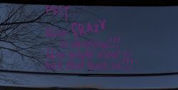 Your Crazy is Showing Funny Car or Truck Window Vinyl Decal Sticker (Violet)