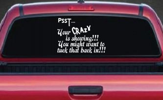 Your Crazy is Showing Funny Car or Truck Window Decal Sticker