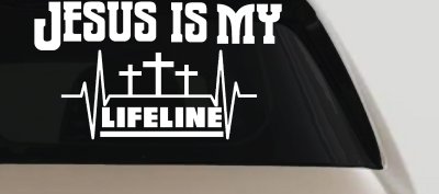 Jesus Is My Lifeline Christian Car or Truck Window Vinyl Decal Sticker