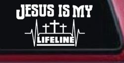 Jesus Is My Lifeline Christian Car or Truck Window Decal Sticker